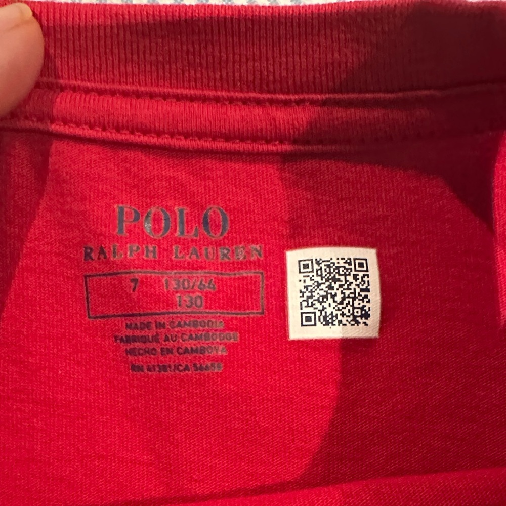 Ralph Lauren Kids Red Long Sleeve Christmas Polo Bear Shirt - Picture 3 of 4